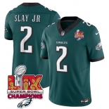 Men's Philadelphia Eagles #2 Darius Slay JR Green 2025 Eagles Logo Super Bowl LIX Patch New F.U.S.E. Vapor Limited Football Stitched Jersey