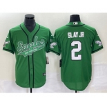 Men's Philadelphia Eagles #2 Darius Slay JR Green Cool Base Stitched Baseball Jersey