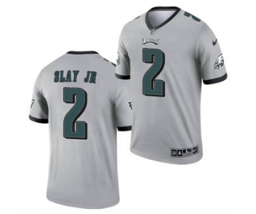 Men's Philadelphia Eagles #2 Darius Slay JR Silver 2021 Inverted Legend Stitched Jersey