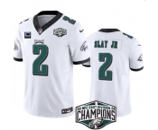 Men's Philadelphia Eagles #2 Darius Slay JR White 2024 NFC Est Champions With 3-Star C Patch F.U.S.E. Vapor Untouchable Limited Stitched Football Jersey