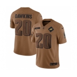 Men's Philadelphia Eagles #20 Brian Dawkins 2023 Brown Salute To Service Limited Football Stitched Jersey