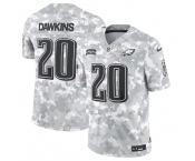 Men's Philadelphia Eagles #20 Brian Dawkins 2024 Arctic Camo Salute To Service Limited Stitched Football Jersey