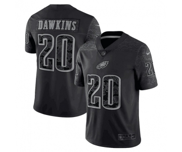 Men's Philadelphia Eagles #20 Brian Dawkins Black Reflective Limited Stitched Football Jersey