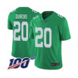 Men's Philadelphia Eagles #20 Brian Dawkins Limited Green Rush Vapor Untouchable 100th Season Football Jersey