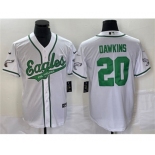 Men's Philadelphia Eagles #20 Brian Dawkins White Cool Base Baseball Stitched Jersey