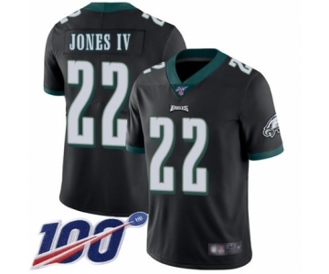 Men's Philadelphia Eagles #22 Sidney Jones Black Alternate Vapor Untouchable Limited Player 100th Season Football Jersey