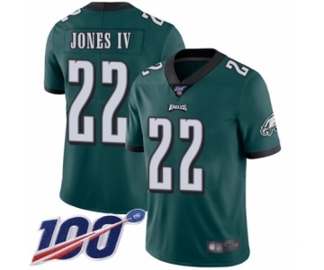 Men's Philadelphia Eagles #22 Sidney Jones Midnight Green Team Color Vapor Untouchable Limited Player 100th Season Football Jersey