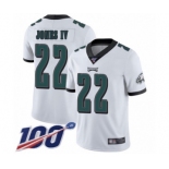 Men's Philadelphia Eagles #22 Sidney Jones White Vapor Untouchable Limited Player 100th Season Football Jersey