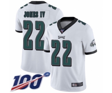 Men's Philadelphia Eagles #22 Sidney Jones White Vapor Untouchable Limited Player 100th Season Football Jersey