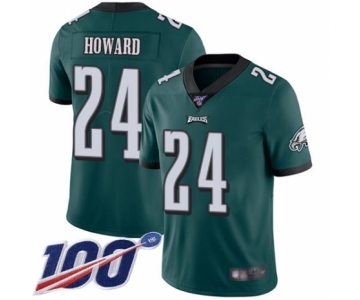 Men's Philadelphia Eagles #24 Jordan Howard Midnight Green Team Color Vapor Untouchable Limited Player 100th Season Football Jersey