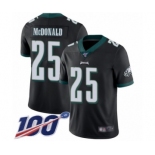 Men's Philadelphia Eagles #25 Tommy McDonald Black Alternate Vapor Untouchable Limited Player 100th Season Football Jersey