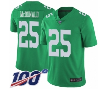 Men's Philadelphia Eagles #25 Tommy McDonald Limited Green Rush Vapor Untouchable 100th Season Football Jersey