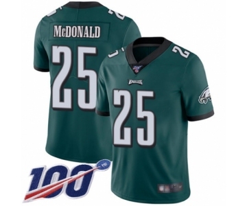 Men's Philadelphia Eagles #25 Tommy McDonald Midnight Green Team Color Vapor Untouchable Limited Player 100th Season Football Jersey