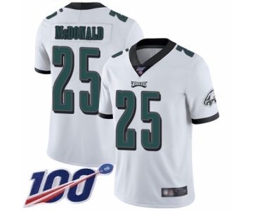 Men's Philadelphia Eagles #25 Tommy McDonald White Vapor Untouchable Limited Player 100th Season Football Jersey