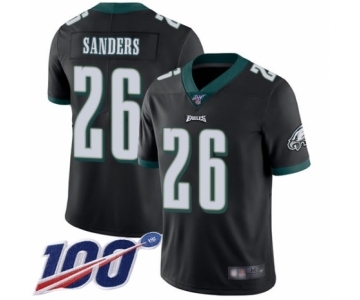 Men's Philadelphia Eagles #26 Miles Sanders Black Alternate Vapor Untouchable Limited Player 100th Season Football Jersey