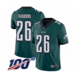 Men's Philadelphia Eagles #26 Miles Sanders Midnight Green Team Color Vapor Untouchable Limited Player 100th Season Football Jersey