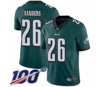 Men's Philadelphia Eagles #26 Miles Sanders Midnight Green Team Color Vapor Untouchable Limited Player 100th Season Football Jersey