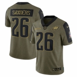 Men's Philadelphia Eagles #26 Miles Sanders Nike Olive 2021 Salute To Service Limited Player Jersey