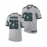 Men's Philadelphia Eagles #26 Miles Sanders Silver 2021 Inverted Legend Stitched Jersey