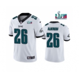 Men's Philadelphia Eagles #26 Miles Sanders White Super Bowl LVII Patch Vapor Untouchable Limited Stitched Jersey