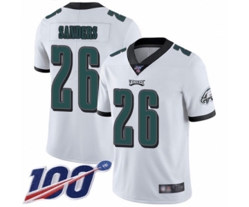 Men's Philadelphia Eagles #26 Miles Sanders White Vapor Untouchable Limited Player 100th Season Football Jersey