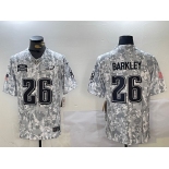 Men's Philadelphia Eagles #26 Saquon Barkley 2024 F.U.S.E Arctic Camo Salute To Service Limited Stitched Football Jersey