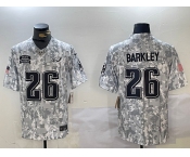 Men's Philadelphia Eagles #26 Saquon Barkley 2024 F.U.S.E Arctic Camo Salute To Service Limited Stitched Football Jersey