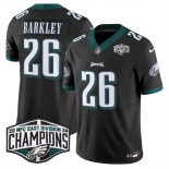 Men's Philadelphia Eagles #26 Saquon Barkley Black 2024 NFC East Champions F.U.S.E. Vapor Untouchable Limited Stitched Football Jersey