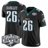 Men's Philadelphia Eagles #26 Saquon Barkley Black 2024 New NFC East Champions F.U.S.E. Vapor Untouchable Limited Stitched Football Jersey