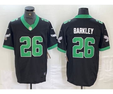 Men's Philadelphia Eagles #26 Saquon Barkley Black FUSE Vapor Limited Throwback Stitched Jersey