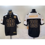 Men's Philadelphia Eagles #26 Saquon Barkley Black Gold 2024 New F.U.S.E. With 3-Star C Patch Stitched Football Jersey