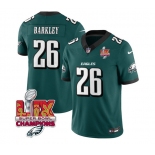 Men's Philadelphia Eagles #26 Saquon Barkley Green 2025 Eagles Logo Super Bowl LIX Patch New F.U.S.E. Vapor Untouchable Limited Football Stitched Jersey