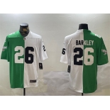 Men's Philadelphia Eagles #26 Saquon Barkley Green White Split Vapor Untouchable Limited Stitched Football Jersey