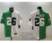 Men's Philadelphia Eagles #26 Saquon Barkley Green White Split Vapor Untouchable Limited Stitched Football Jersey