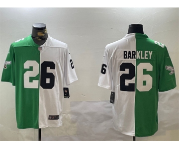 Men's Philadelphia Eagles #26 Saquon Barkley Green White Split Vapor Untouchable Limited Stitched Football Jersey