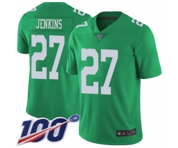 Men's Philadelphia Eagles #27 Malcolm Jenkins Limited Green Rush Vapor Untouchable 100th Season Football Jersey