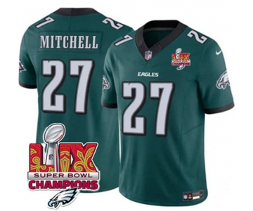 Men's Philadelphia Eagles #27 Quinyon Mitchell Green 2025 Eagles Logo Super Bowl LIX Patch New F.U.S.E. Vapor Untouchable Limited Football Stitched Jersey