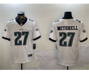 Men's Philadelphia Eagles #27 Quinyon Mitchell White Vapor Untouchable Limited Football Stitched Jersey