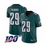 Men's Philadelphia Eagles #29 Avonte Maddox Midnight Green Team Color Vapor Untouchable Limited Player 100th Season Football Jersey