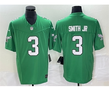 Men's Philadelphia Eagles #3 Nolan Smith JR Green 2023 F.U.S.E. Vapor Untouchable Stitched Football Jersey