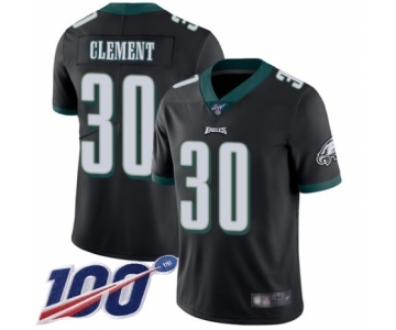 Men's Philadelphia Eagles #30 Corey Clement Black Alternate Vapor Untouchable Limited Player 100th Season Football Jersey