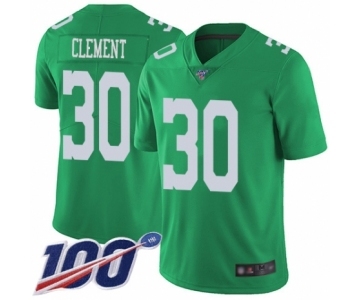 Men's Philadelphia Eagles #30 Corey Clement Limited Green Rush Vapor Untouchable 100th Season Football Jersey