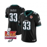 Men's Philadelphia Eagles #33 Cooper DeJean Black 2025 Eagles Logo Super Bowl LIX Patch New F.U.S.E. Vapor Untouchable Limited Football Stitched Jersey