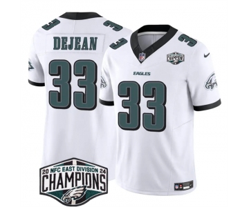 Men's Philadelphia Eagles #33 Cooper DeJean White 2024 New NFC East Champions F.U.S.E. Vapor Untouchable Limited Stitched Football Jersey