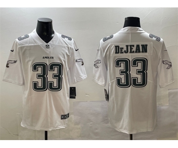 Men's Philadelphia Eagles #33 Cooper DeJean White Fashion New Vapor Untouchable Limited Stitched Football Jersey