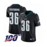 Men's Philadelphia Eagles #36 Brian Westbrook Black Alternate Vapor Untouchable Limited Player 100th Season Football Jersey