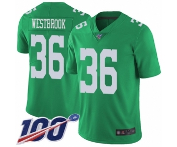 Men's Philadelphia Eagles #36 Brian Westbrook Limited Green Rush Vapor Untouchable 100th Season Football Jersey