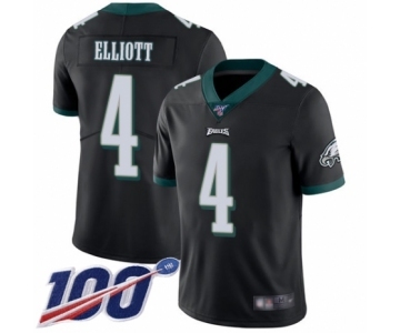 Men's Philadelphia Eagles #4 Jake Elliott Black Alternate Vapor Untouchable Limited Player 100th Season Football Jersey