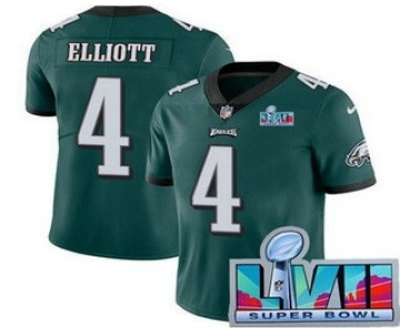 Men's Philadelphia Eagles #4 Jake Elliott Limited Green Super Bowl LVII Vapor Jersey