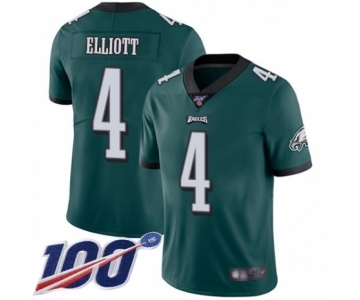 Men's Philadelphia Eagles #4 Jake Elliott Midnight Green Team Color Vapor Untouchable Limited Player 100th Season Football Jersey